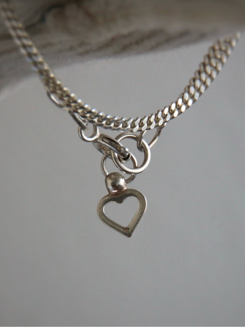 Sterling Silver Petite Open Heart Door Knocker Charm